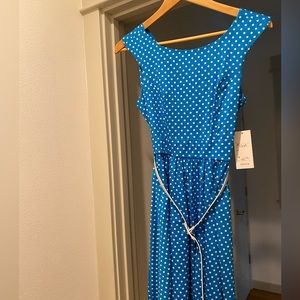 Ixia polka dot blue vintage style dress